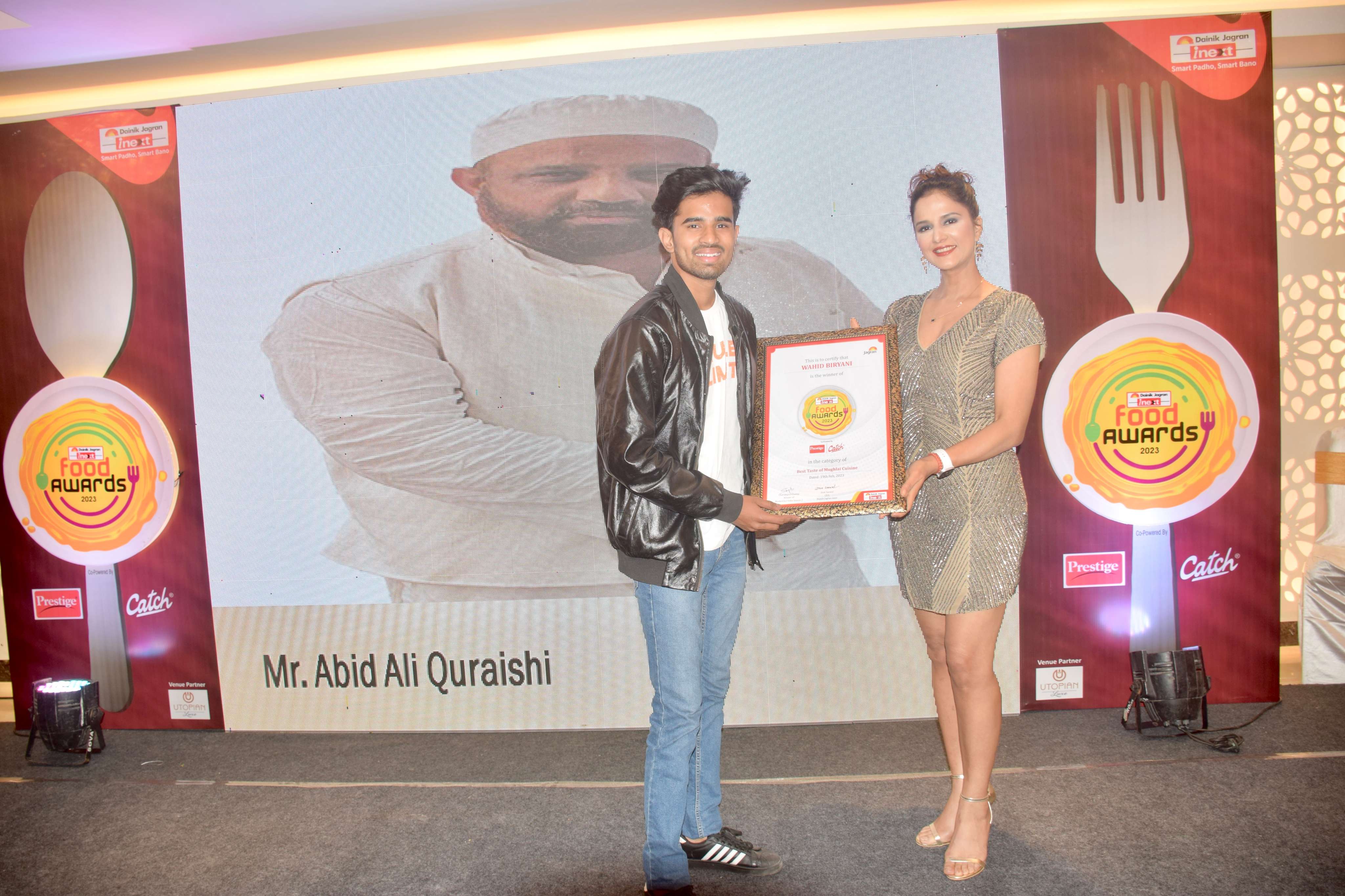 Receiving a memento on stage